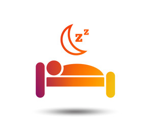 Hotel apartment sign icon. Travel rest place. Sleeper symbol. Blurred gradient design element. Vivid graphic flat icon. Vector