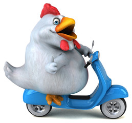 Fun chicken - 3D Illustration