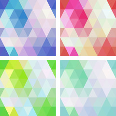 Colorful seamless mosaic geometric pattern with modern gradients. Vector illustratio