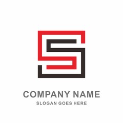 Monogram Letter S Geometric Infinity Square Cube Architecture Construction Business Company Stock Vector Logo Design Template