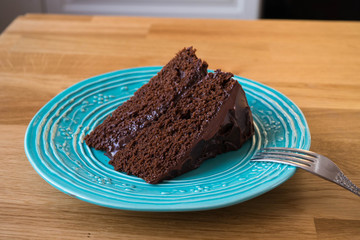 Chocolate cake on a plate