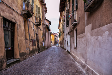 Fototapeta na wymiar on the streets of Saluzzo, Italy