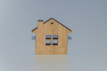 wooden house on white background