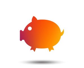 Piggy sign icon. Pork symbol. Blurred gradient design element. Vivid graphic flat icon. Vector