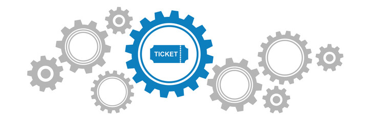 Zahnräder Banner - Ticket