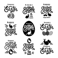 Easter wishes label set.