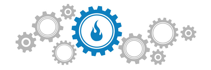 Zahnräder Banner - Feuer