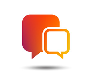 Naklejka premium Chat sign icon. Speech bubbles symbol. Communication chat bubbles. Blurred gradient design element. Vivid graphic flat icon. Vector