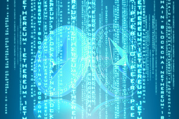 ethereum coin with futuristic concept for background presentation