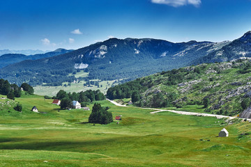 Fototapeta na wymiar View on hairpin road to Risan. Montenegro.