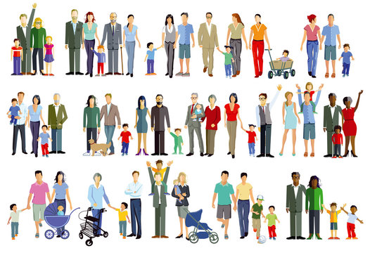 Familien Generation Gruppen, illustration