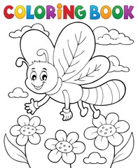 Coloring book dragonfly theme 1