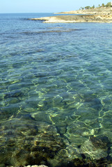 Fototapeta na wymiar Warm blue waters of the Mediterranean