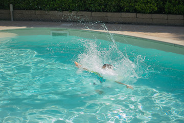 swimming in the pool