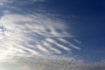 Naklejka na ściany i meble Panorama of white cloud and blue sky in morning .