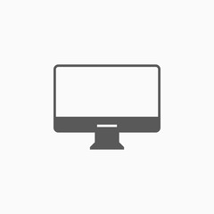 computer icon, monitor vector
