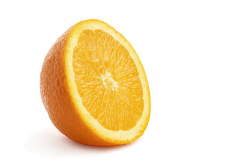 fresh ripe orange on a white background