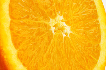 fresh ripe orange on a white background