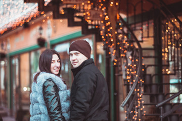 Romantic couple walking