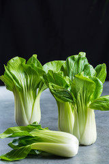 Fresh raw baby Bok choy or pak choi Chinese cabbage