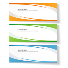 Naklejka premium Card with abstract wavy lines Orange blue green stripes Creative element for the design of templates postcards advertisement poster Abstract decorative background for business card template Vector Set