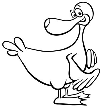 duck farm animal character cartoon color book