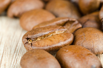 Coffee beans on table