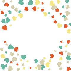 Fototapeta premium Vector Confetti Background Pattern. Element of design. Colored hearts on a white background