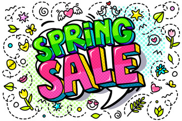 Spring Sale word bubble.