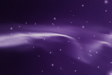 Abstract background ultra violet concept, northern lights on the starry sky, color of the year 2018