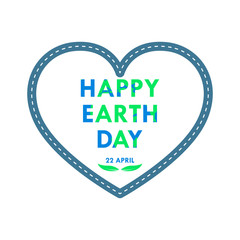 Heart for Earth Day. Vector illustration