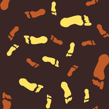 Seamless vector background human footprints