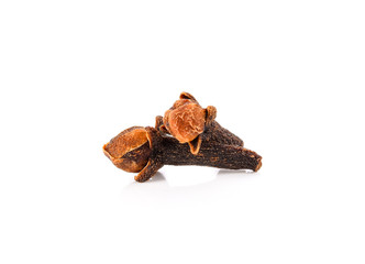 cloves spices on white background
