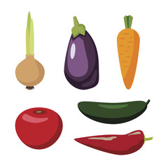 Vector vegetables set