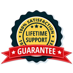 Lifetime Support guarantee label illustration