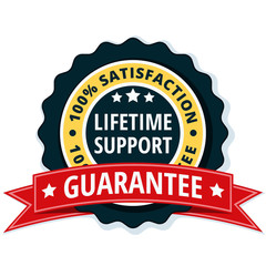 Lifetime Support guarantee label illustration