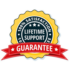 Obraz premium Lifetime Support guarantee label illustration