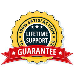 Lifetime Support guarantee label illustration