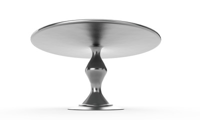 Restaurant cloche on plate close. 3d render isolated on white