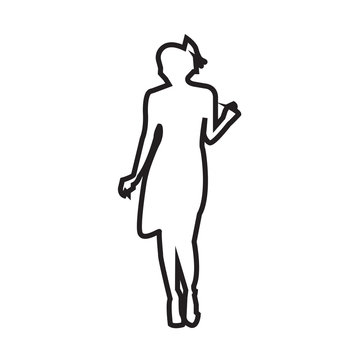recommend clip art: flapper outline on white background