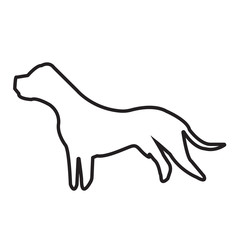 pit bull outline on white background