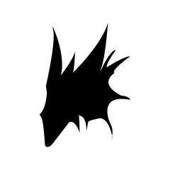 black griffin silhouette on white background