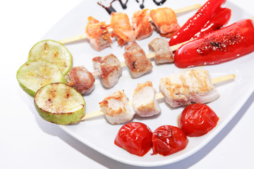 Chicken Kebab On Plate