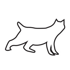 bobcat outline on white background