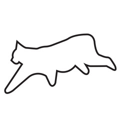 bobcat outline on white background