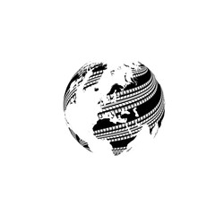 World map with tire tracks