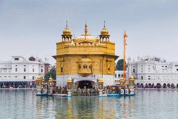Pilgrims at the Golden Temple, the holiest Sikh gurdwara in the world.