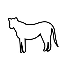 lioness outline on white background