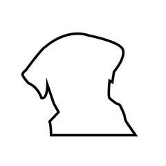 lab head outline on white background