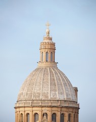 The top of Basilica of Our Lady of Mount Carmel in Valletta city, Malta